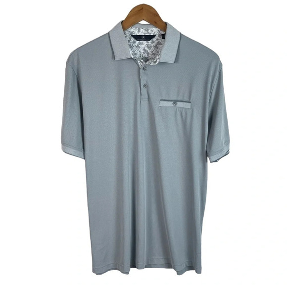 PO133 Mens Hart Schaffner Marx Designer Pocket Polo Shirt L - Picture 1 of 4